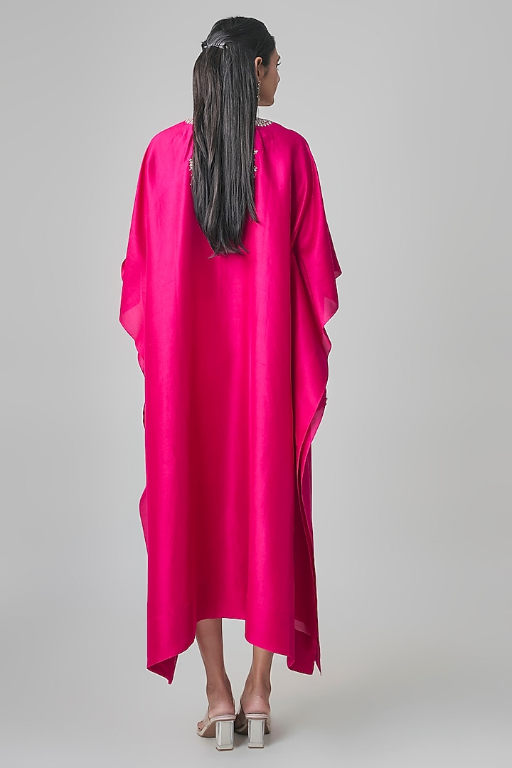 Rani Pink Silk Kaftan by Jayanti Reddy at Pernia's Pop Up Shop