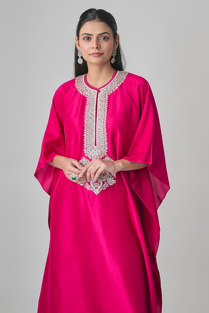 Rani Pink Silk Kaftan by Jayanti Reddy at Pernia's Pop Up Shop
