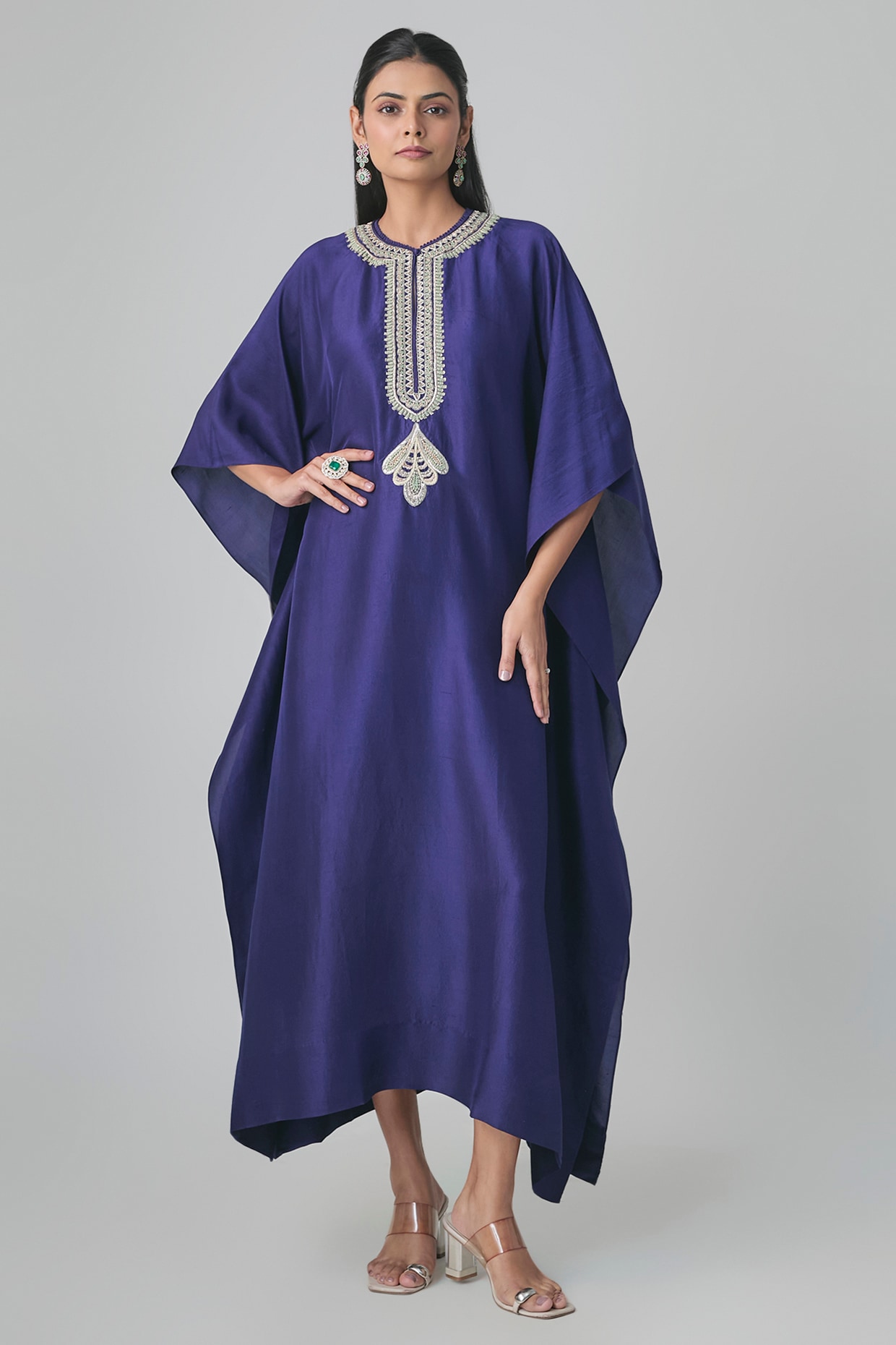 Jayanti Reddy Purple Silk Kaftan