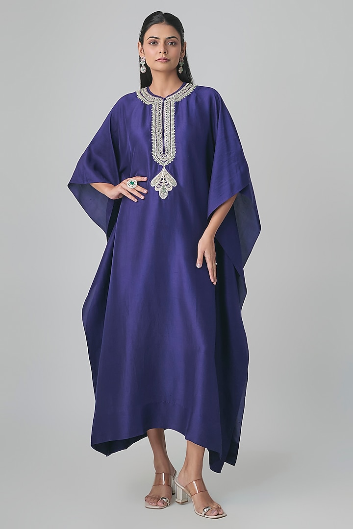 Purple Silk Kaftan by Jayanti Reddy at Pernia's Pop Up Shop