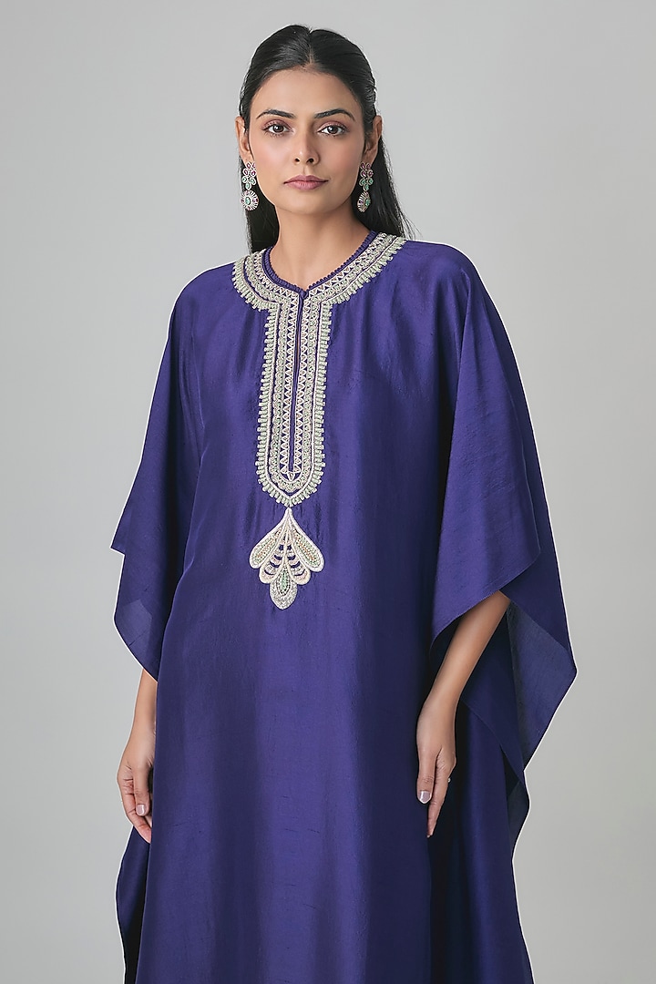 Purple Silk Kaftan by Jayanti Reddy at Pernia's Pop Up Shop