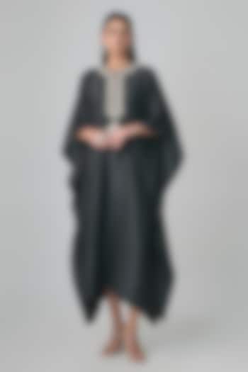 Black Silk Kaftan by Jayanti Reddy at Pernia's Pop Up Shop