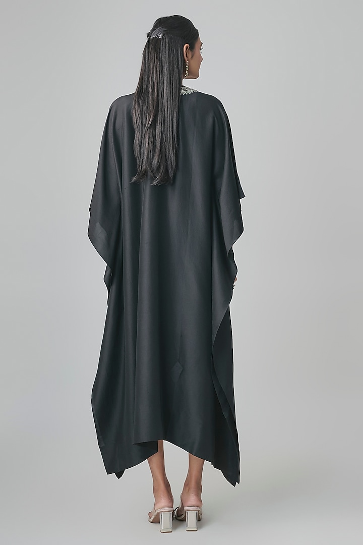 Black Silk Kaftan by Jayanti Reddy at Pernia's Pop Up Shop