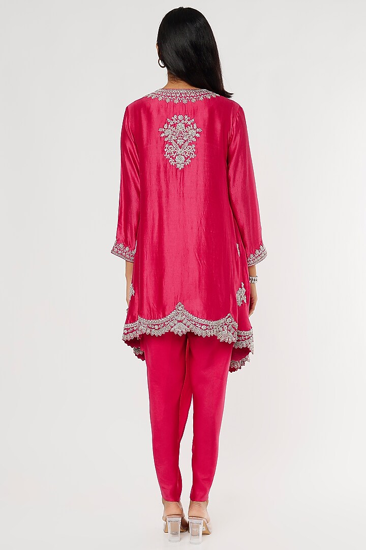 Red Embroidered Tunic Set by Jayanti Reddy at Pernia's Pop Up Shop