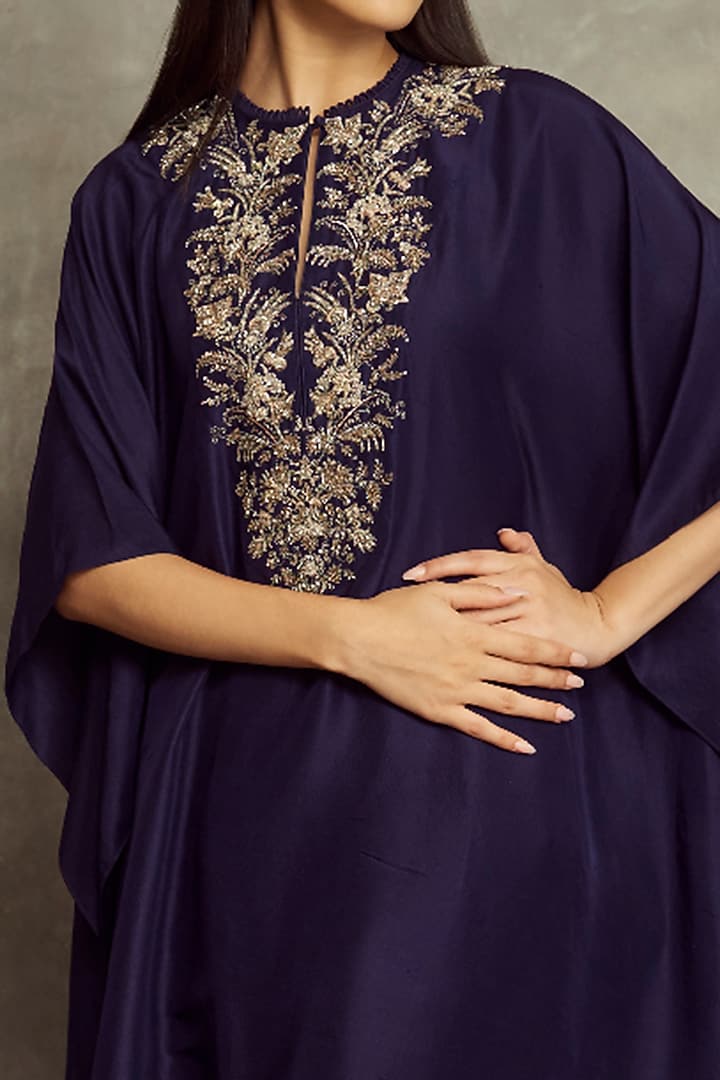 Purple Embroidered Kaftan Set by Jayanti Reddy at Pernia's Pop Up Shop