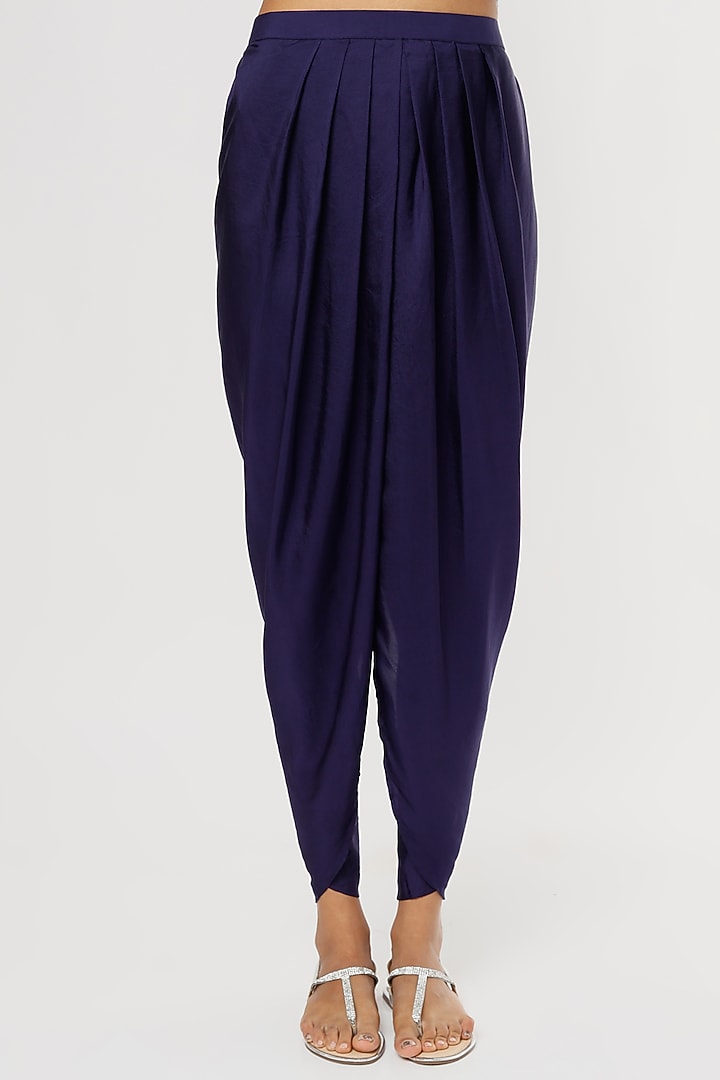 Purple Silk Embroidered Tunic Set by Jayanti Reddy at Pernia's Pop Up Shop
