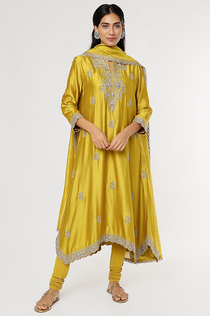 Mustard Embroidered Tunic Set Design by Jayanti Reddy at Pernia's Pop ...