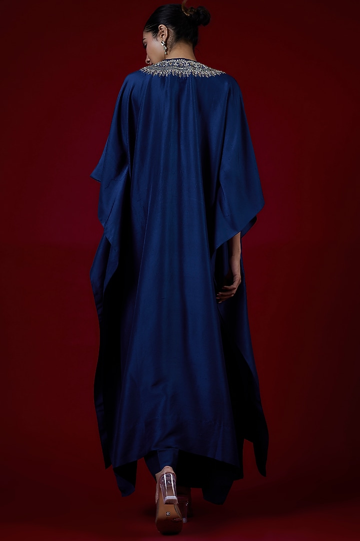 Purple Silk Zari Embroidered Kaftan Set by Jayanti Reddy at Pernia's Pop Up Shop