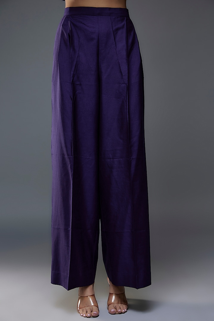 Purple Silk Zari Embroidered Kaftan Set by Jayanti Reddy at Pernia's Pop Up Shop
