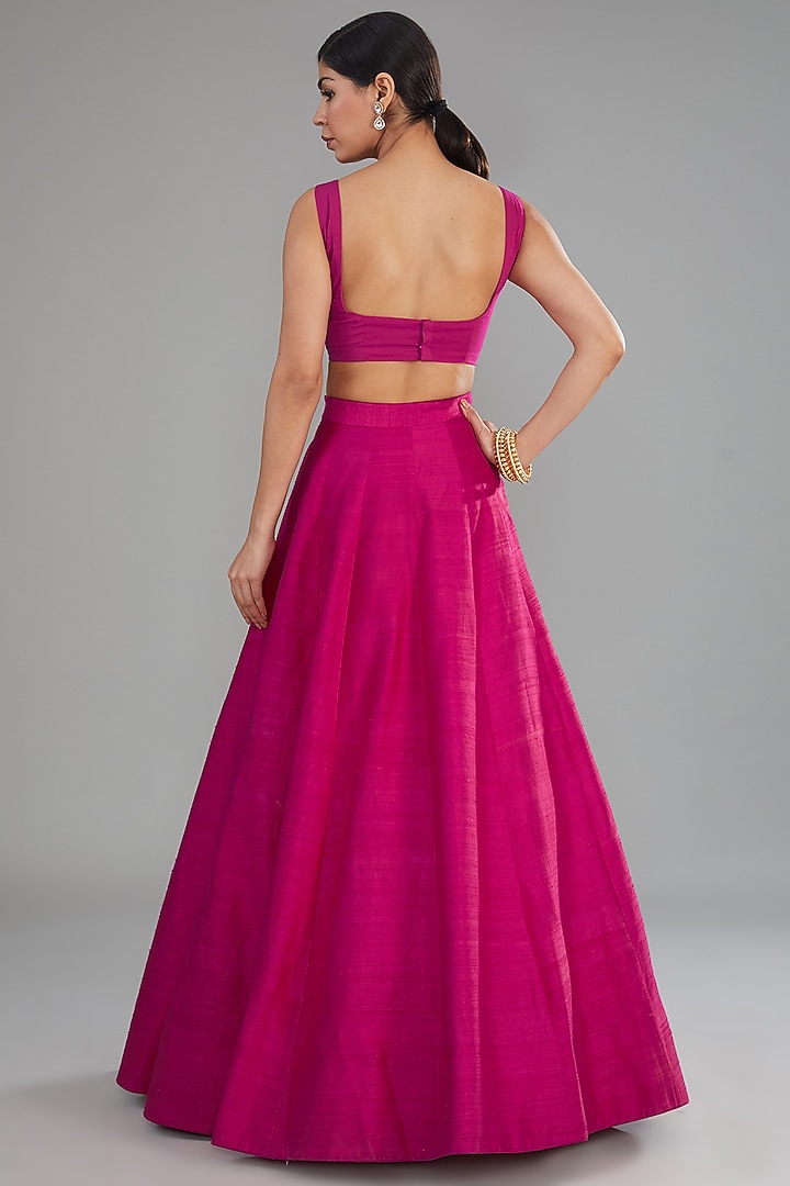 Pink Silk Zari Embroidered Jacket Bridal Lehenga Set by Jayanti Reddy at Pernia's Pop Up Shop