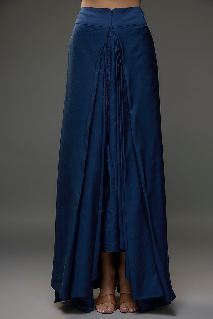 Blue Silk Zari Embroidered Cape Set by Jayanti Reddy at Pernia's Pop Up Shop