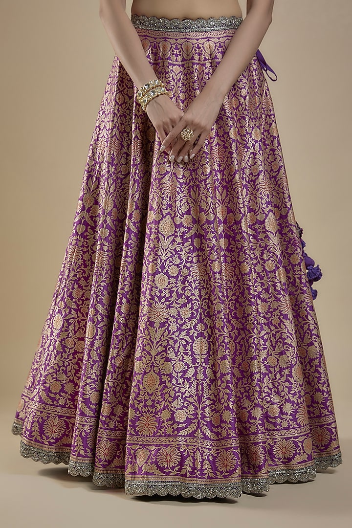Purple Banarasi Zari Embroidered Bridal Lehenga Set by Jayanti Reddy at Pernia's Pop Up Shop