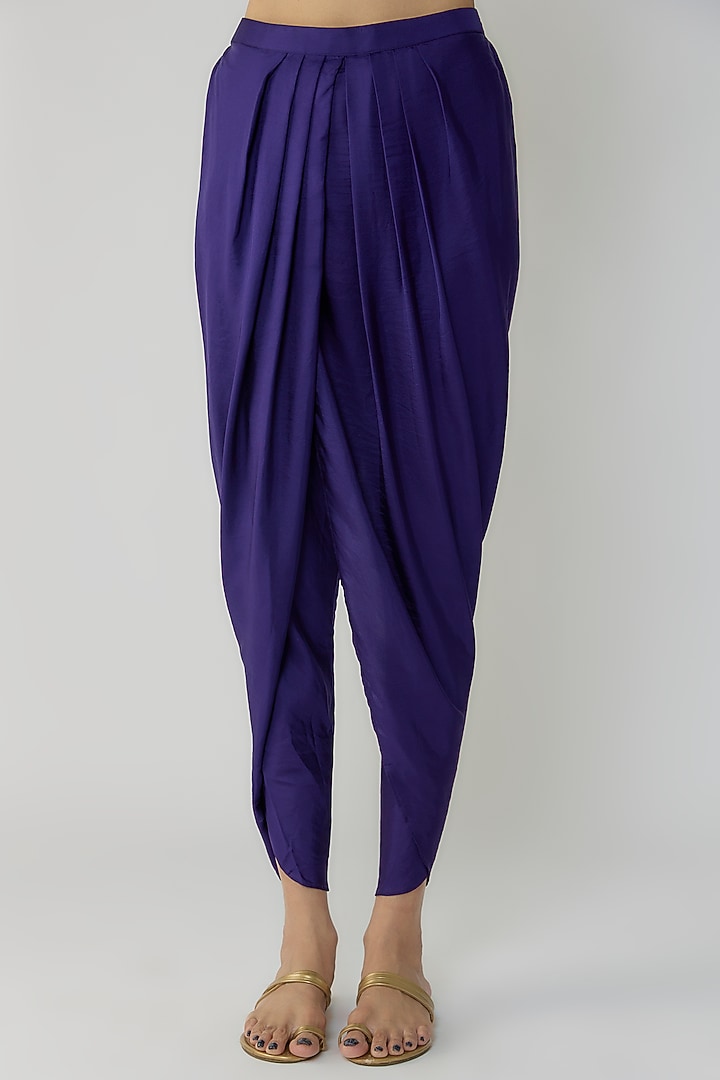 Purple Silk Zari Embroidered Kurta Set by Jayanti Reddy at Pernia's Pop Up Shop