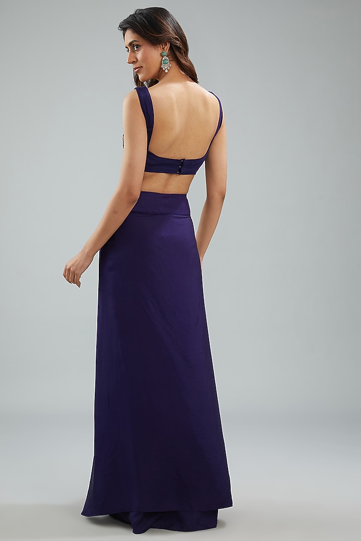 Purple Silk Zari Embroidered Cape Set by Jayanti Reddy at Pernia's Pop Up Shop