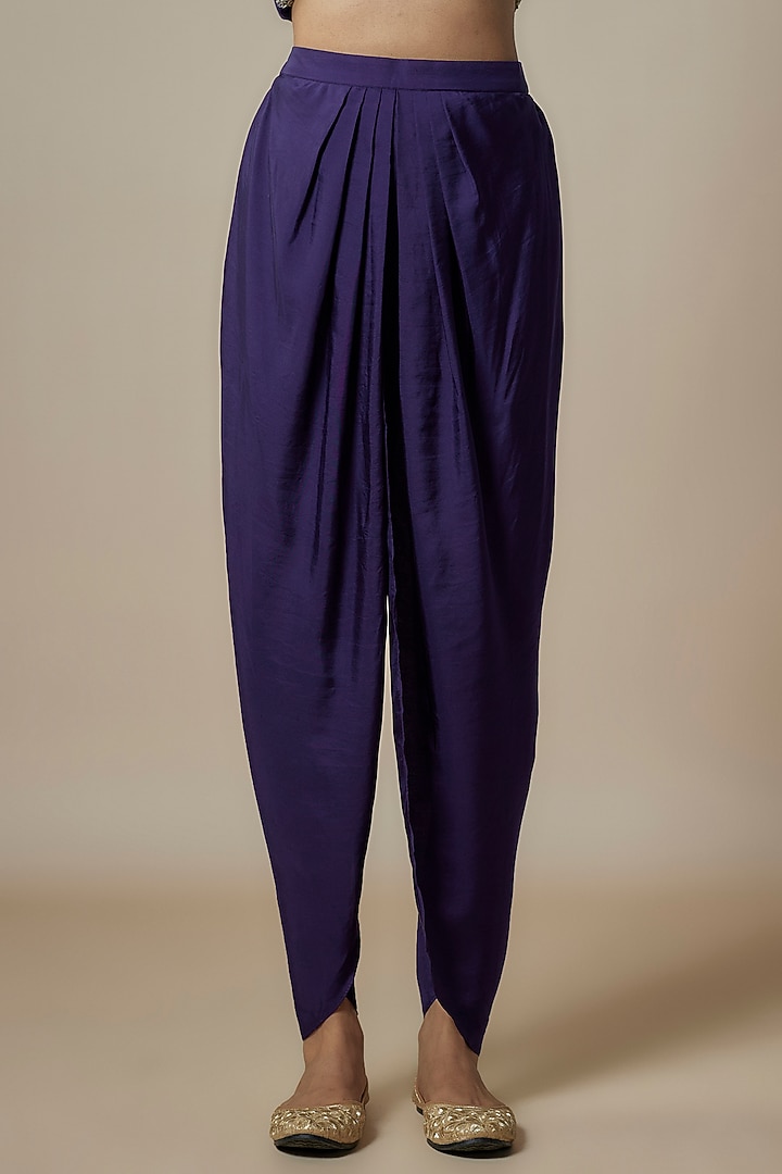 Purple Silk Zari Embroidered Kurta Set by Jayanti Reddy at Pernia's Pop Up Shop
