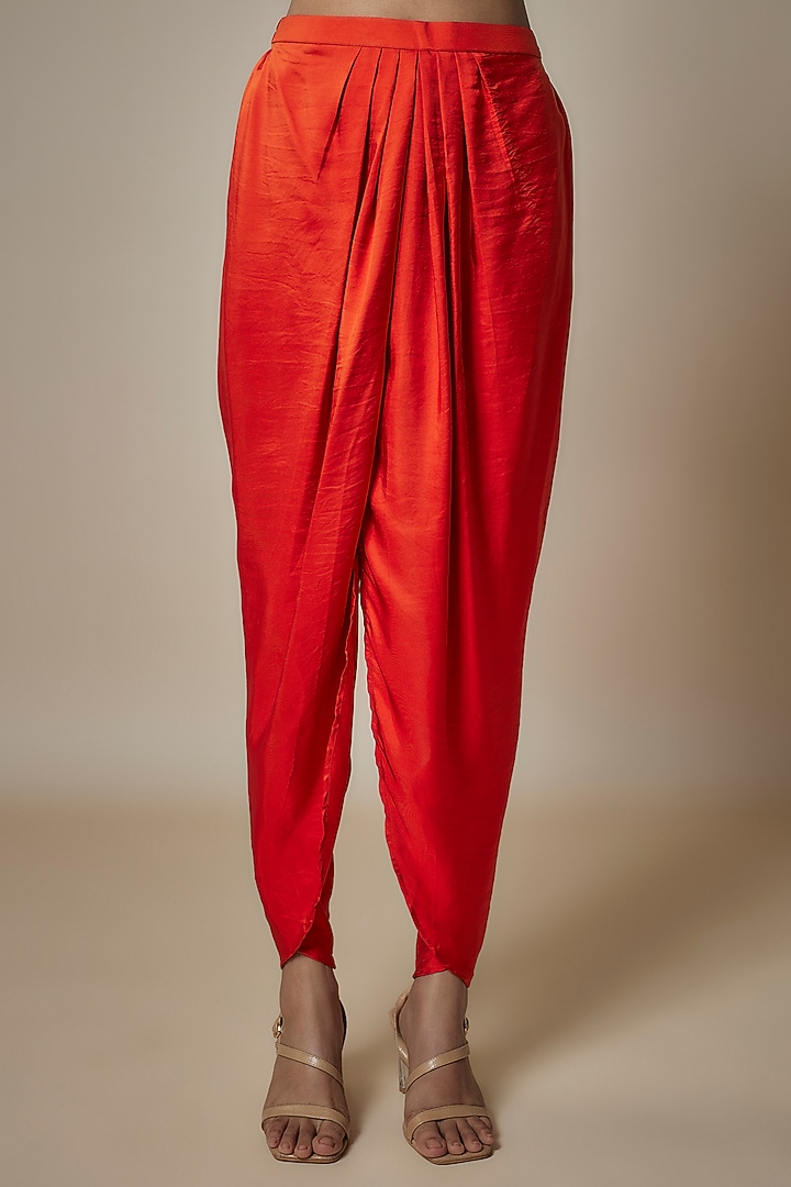 Rani Pink Silk Zari Embroidered Paneled Tunic Set by Jayanti Reddy at Pernia's Pop Up Shop