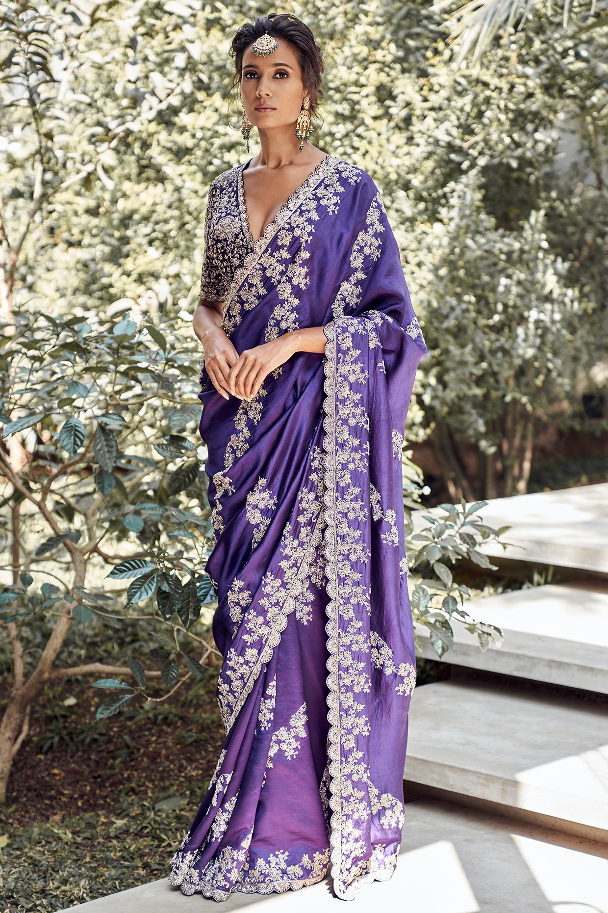 Charming Georgette Saree With Embroidery Work For Silky Satin Blouse –  theFabvilla.com