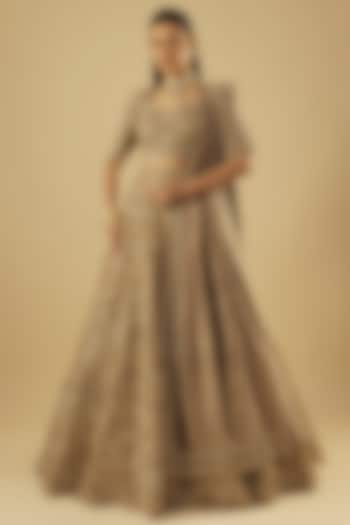 Gold Organza Bridal Lehenga Set by Jayanti Reddy at Pernia's Pop Up Shop