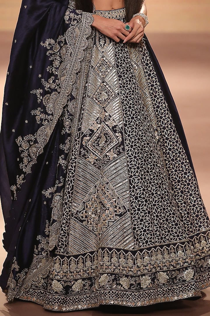 Purple Organza Gota Embroidered Bridal Lehenga Set by Jayanti Reddy at Pernia's Pop Up Shop
