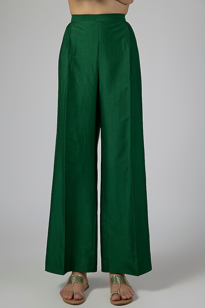 Emerald Green Silk Zardosi Work Kurta Set by Jayanti Reddy at Pernia's Pop Up Shop