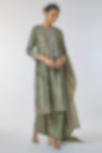 Mint Green Silk Zardosi Work Kurta Set by Jayanti Reddy at Pernia's Pop Up Shop