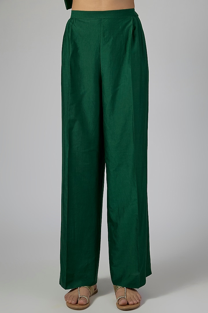 Emerald Green Silk Zardosi Work Kurta Set by Jayanti Reddy at Pernia's Pop Up Shop