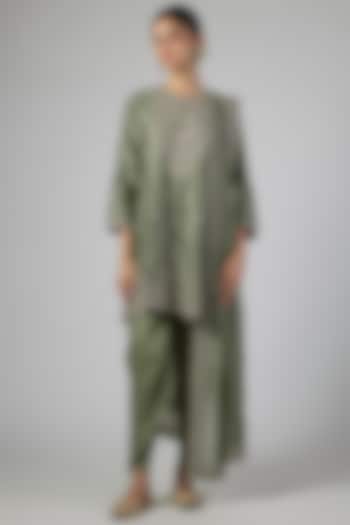 Mint Green Silk Zardosi Work Tunic Set by Jayanti Reddy at Pernia's Pop Up Shop