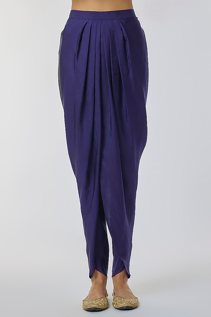 Purple Silk Zardosi Work Tunic Set by Jayanti Reddy at Pernia's Pop Up Shop