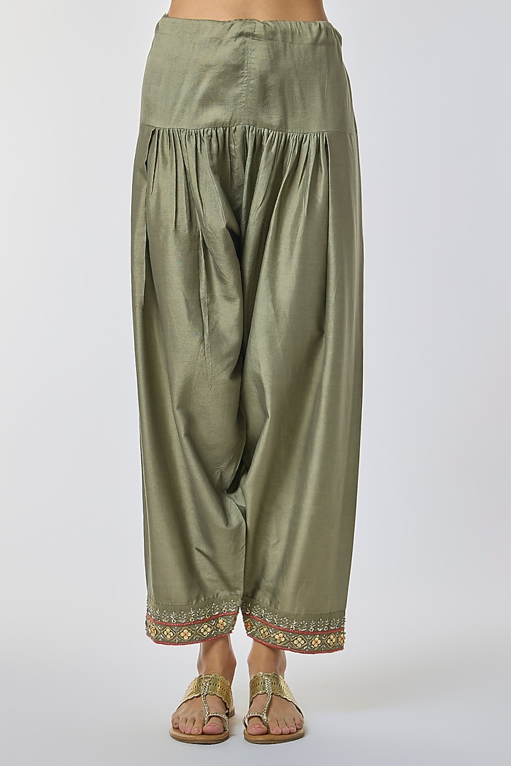 Mint Green Silk Zardosi Work Kurta Set by Jayanti Reddy at Pernia's Pop Up Shop