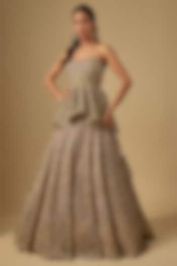 Gold Net Dori Work Bridal Lehenga Set by Jayanti Reddy at Pernia's Pop Up Shop