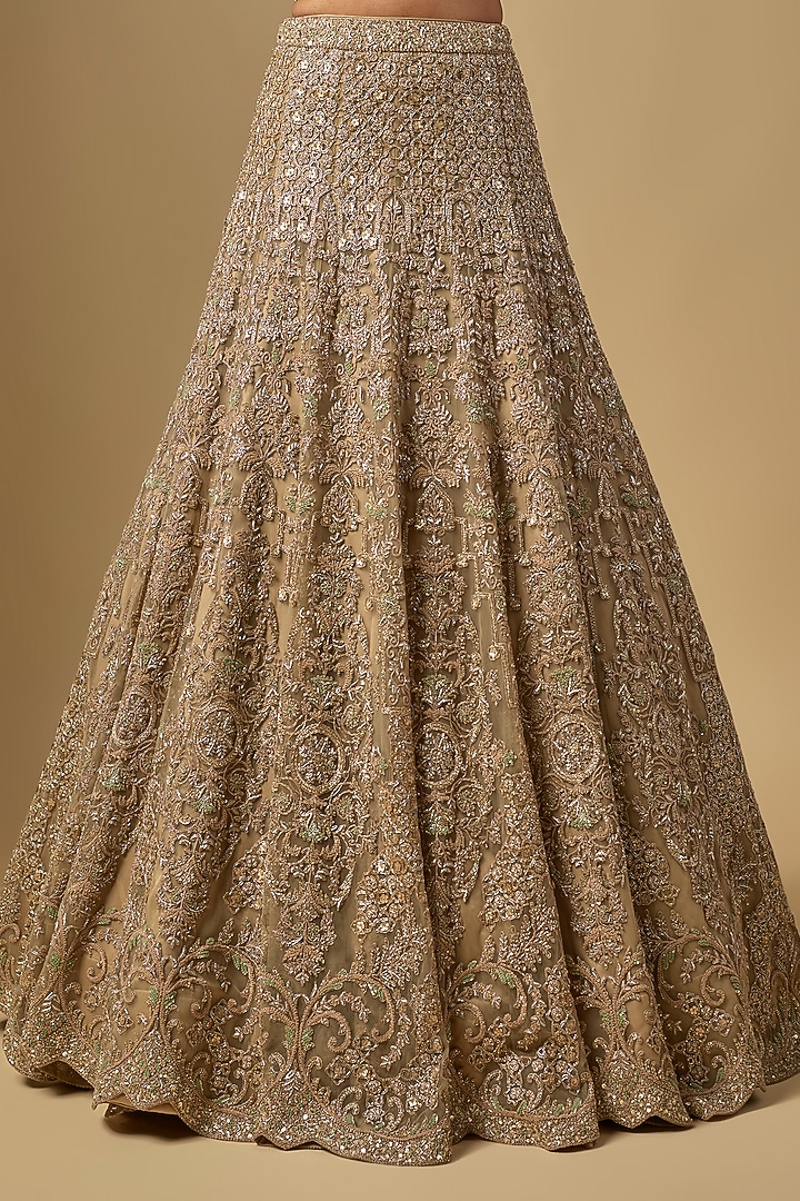 Gold Net Dori Work Bridal Lehenga Set by Jayanti Reddy at Pernia's Pop Up Shop
