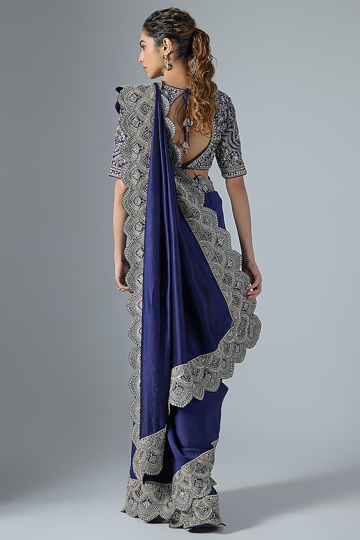 Purple Silk Bridal Saree Set by Jayanti Reddy at Pernia's Pop Up Shop