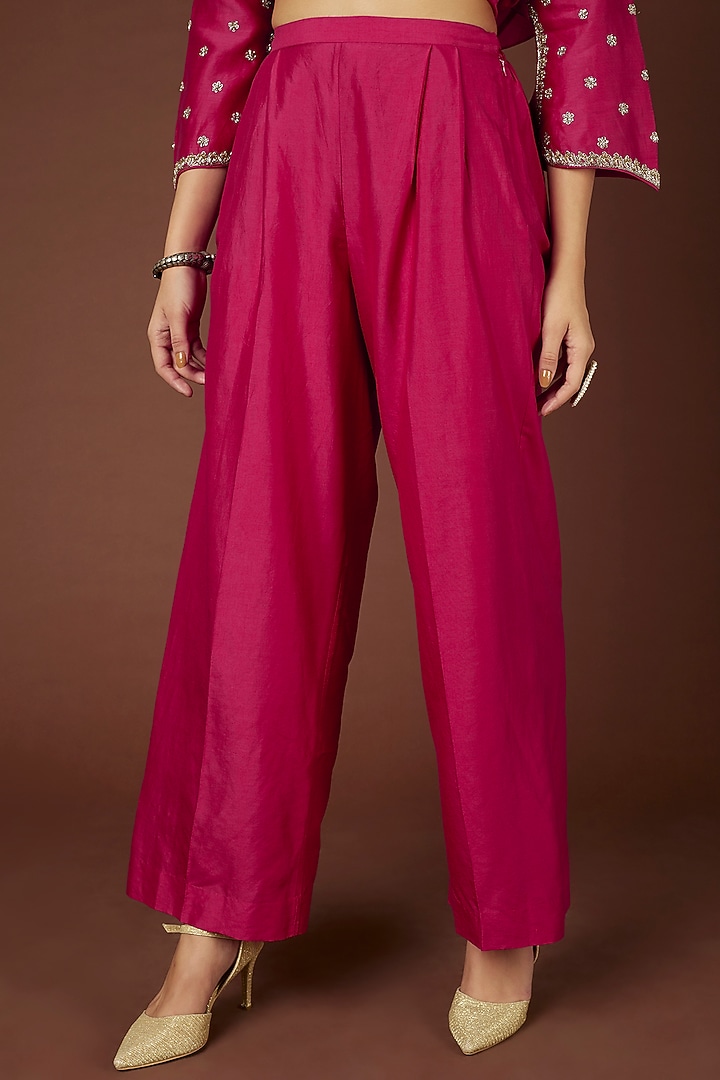 Fuchsia Embroidered Wedding Anarkali Set by Jayanti Reddy at Pernia's Pop Up Shop