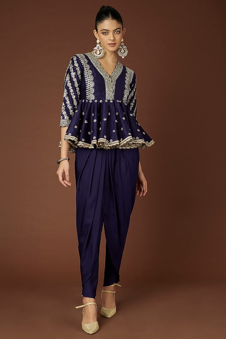 Purple Chanderi Silk Pant Set by Jayanti Reddy at Pernia's Pop Up Shop