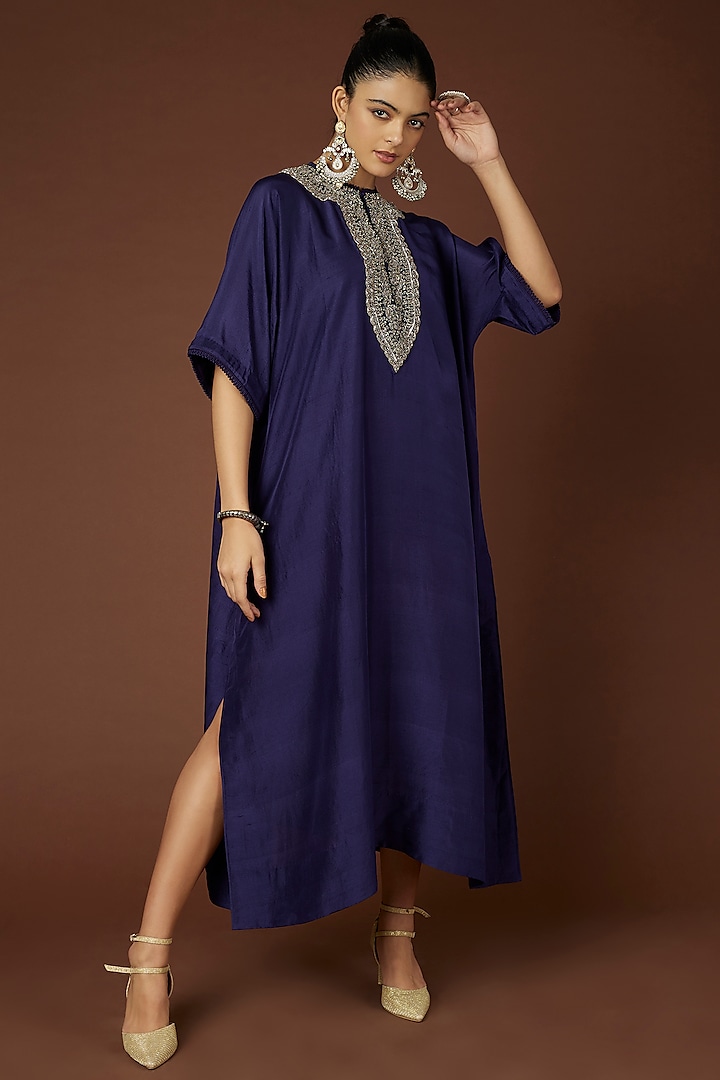 Purple Embroidered Kaftan by Jayanti Reddy at Pernia's Pop Up Shop