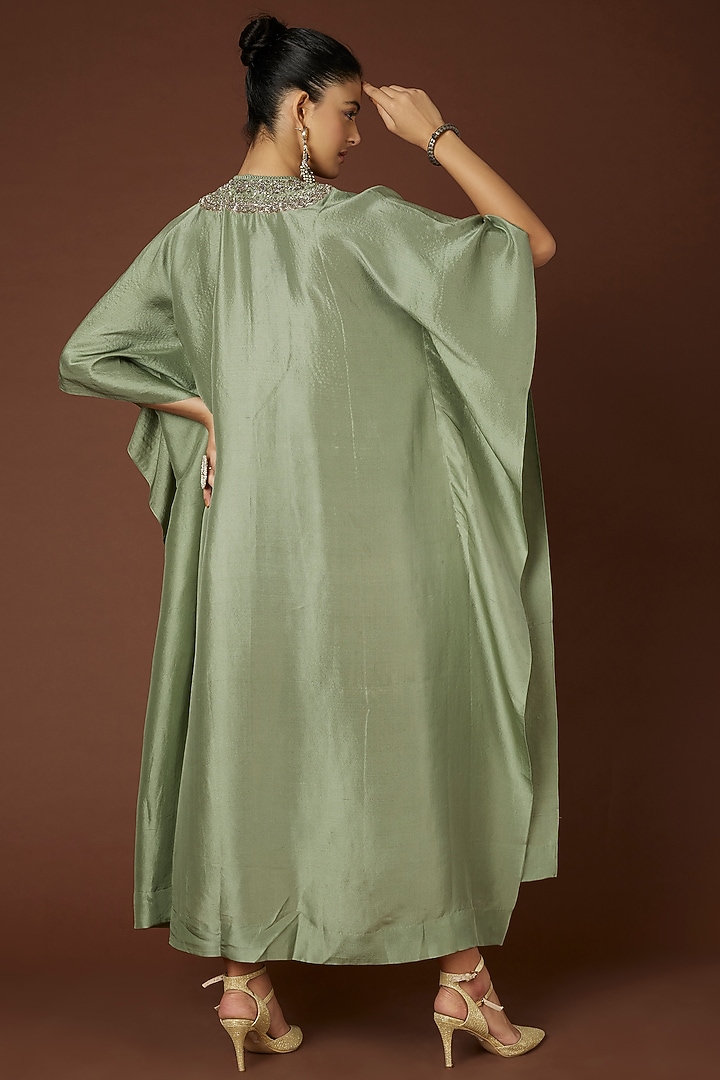 Mint Green Embroidered Kaftan by Jayanti Reddy at Pernia's Pop Up Shop