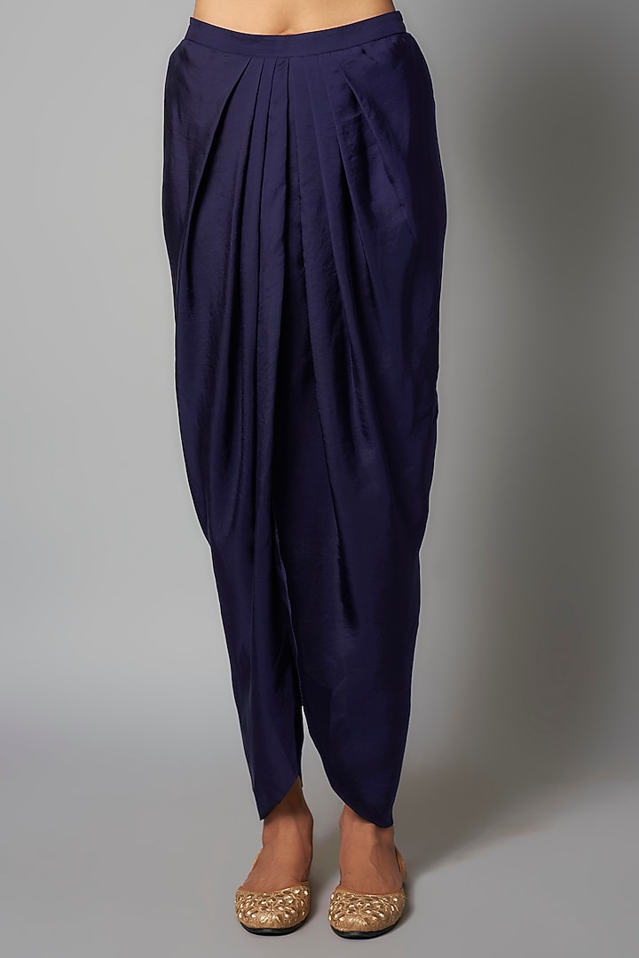 Purple Silk Zardosi Embroidered Tunic Set by Jayanti Reddy at Pernia's Pop Up Shop