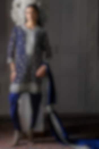 Purple Silk Embroidered Kurta Set by Jayanti Reddy at Pernia's Pop Up Shop