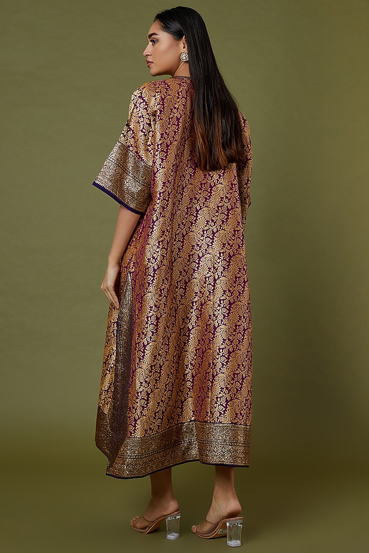 Purple Banarasi Kaftan by Jayanti Reddy at Pernia's Pop Up Shop