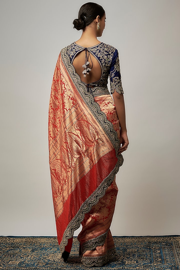 Red Banarasi Bridal Saree Set by Jayanti Reddy at Pernia's Pop Up Shop