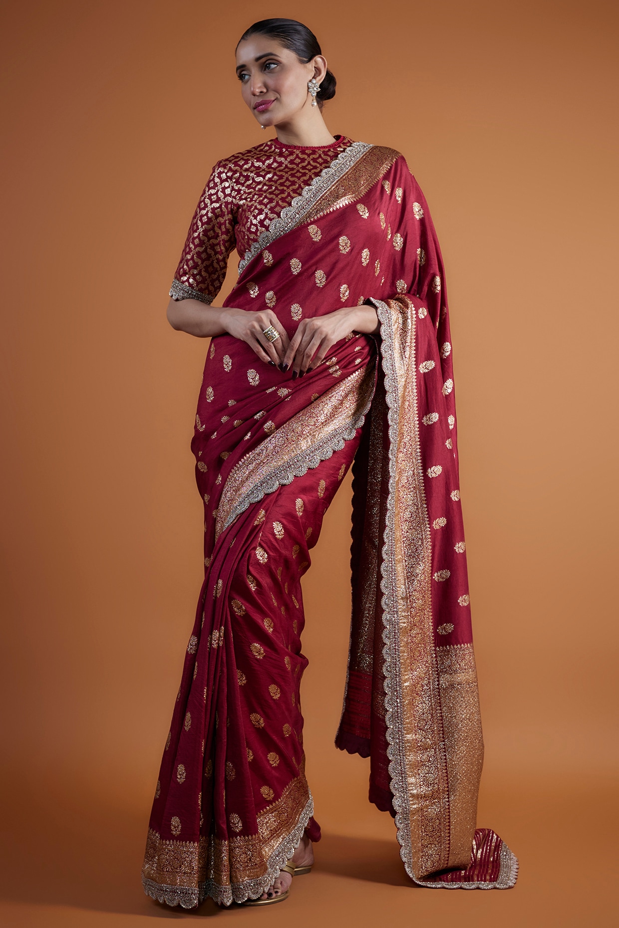 Red Art Silk Sarees: Buy Latest Designs Online | Utsav Fashion