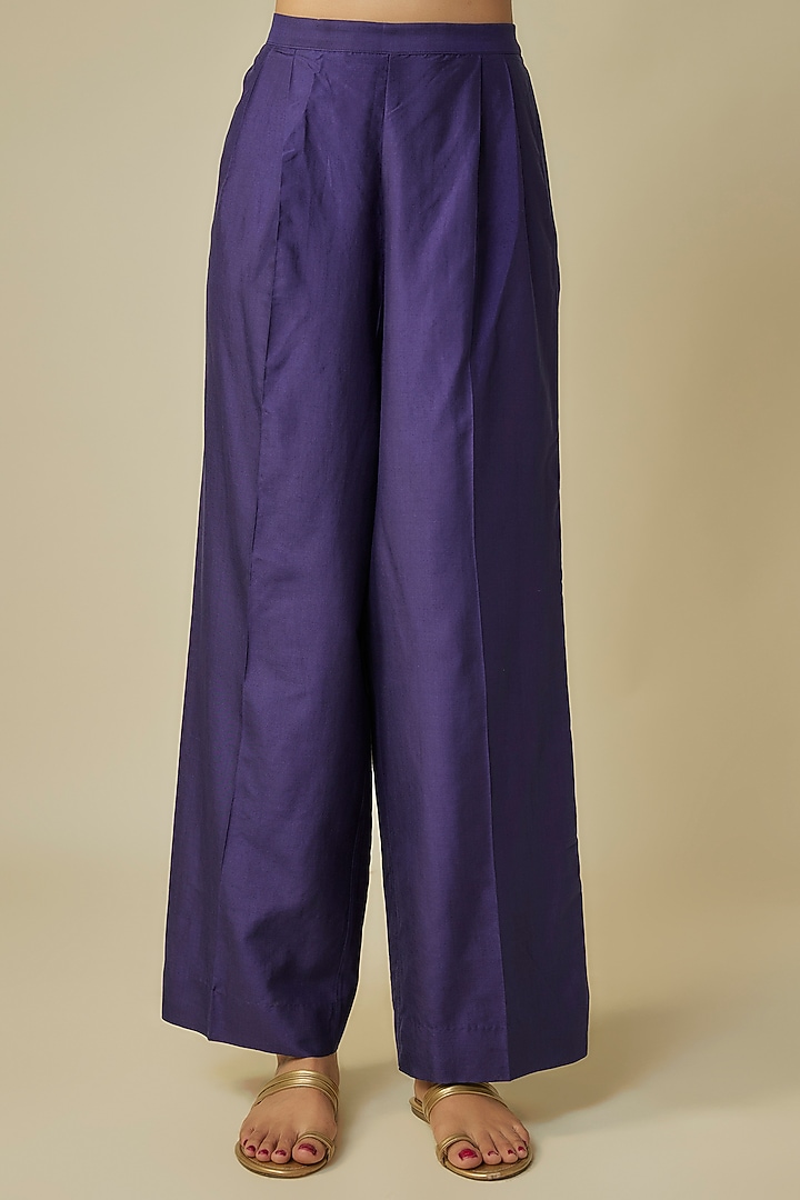 Purple Silk Zardosi Embroidered Kaftan Set by Jayanti Reddy at Pernia's Pop Up Shop