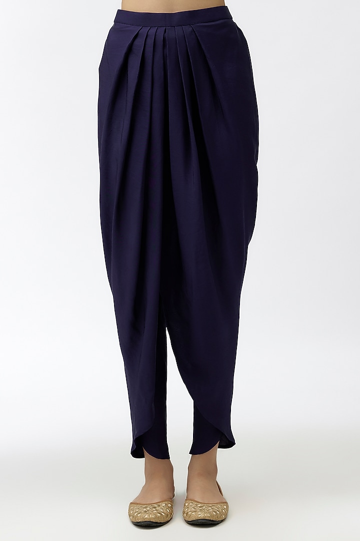 Purple Silk Zardosi Embroidered Tunic Set by Jayanti Reddy at Pernia's Pop Up Shop