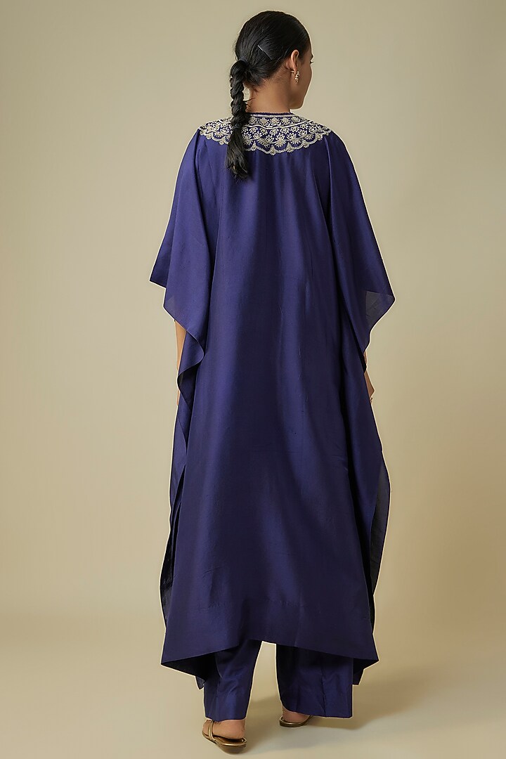 Purple Silk Zardosi Embroidered Kaftan Set by Jayanti Reddy at Pernia's Pop Up Shop