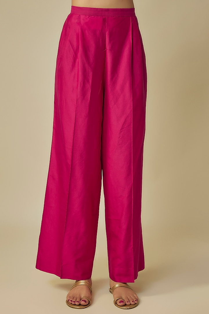 Pink Silk Zardosi Embroidered Kaftan Set by Jayanti Reddy at Pernia's Pop Up Shop