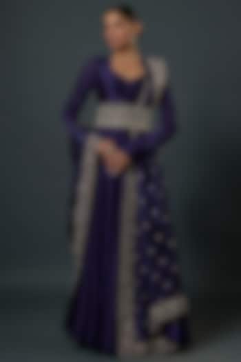 Purple Silk Bridal Anarkali Set by Jayanti Reddy at Pernia's Pop Up Shop