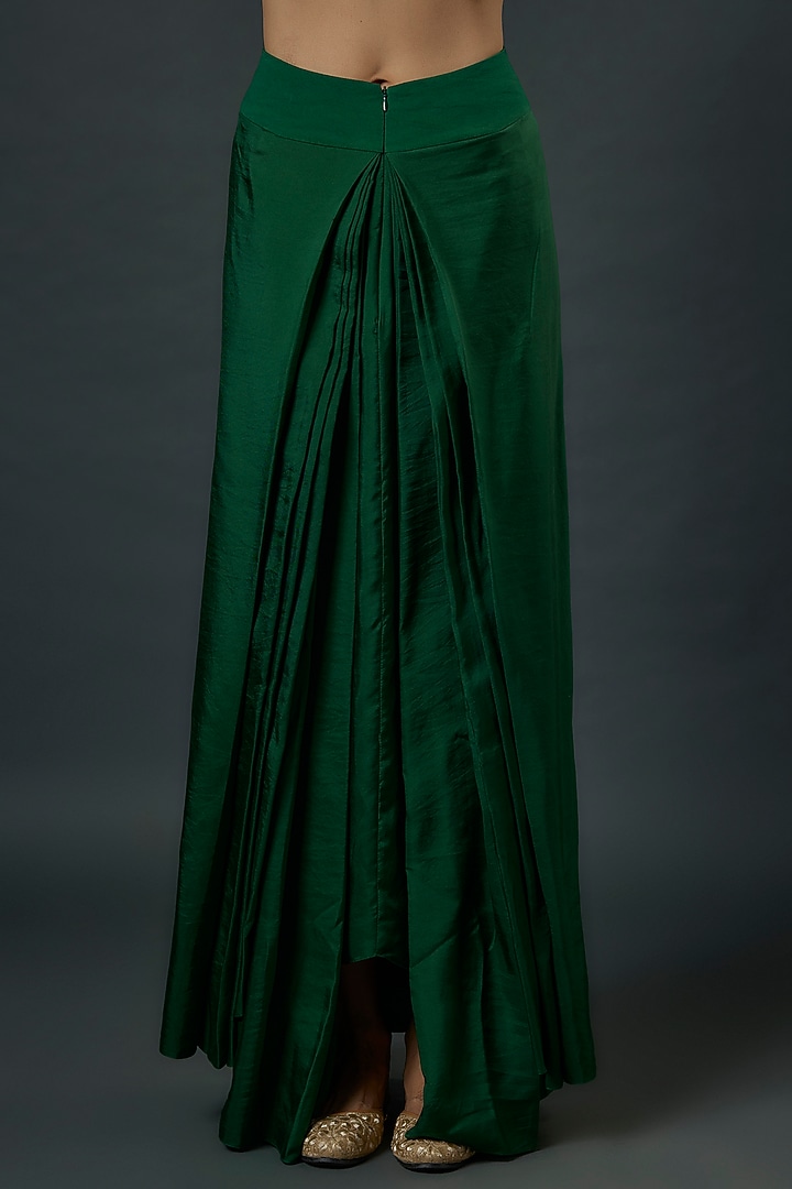 Green Silk Zardosi Embroidered Kurta Set by Jayanti Reddy at Pernia's Pop Up Shop
