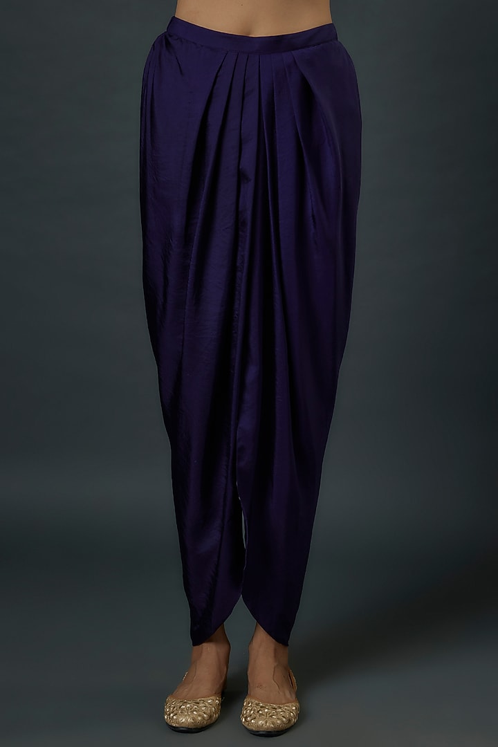 Purple Silk Zardosi Embroidered Kurta Set by Jayanti Reddy at Pernia's Pop Up Shop