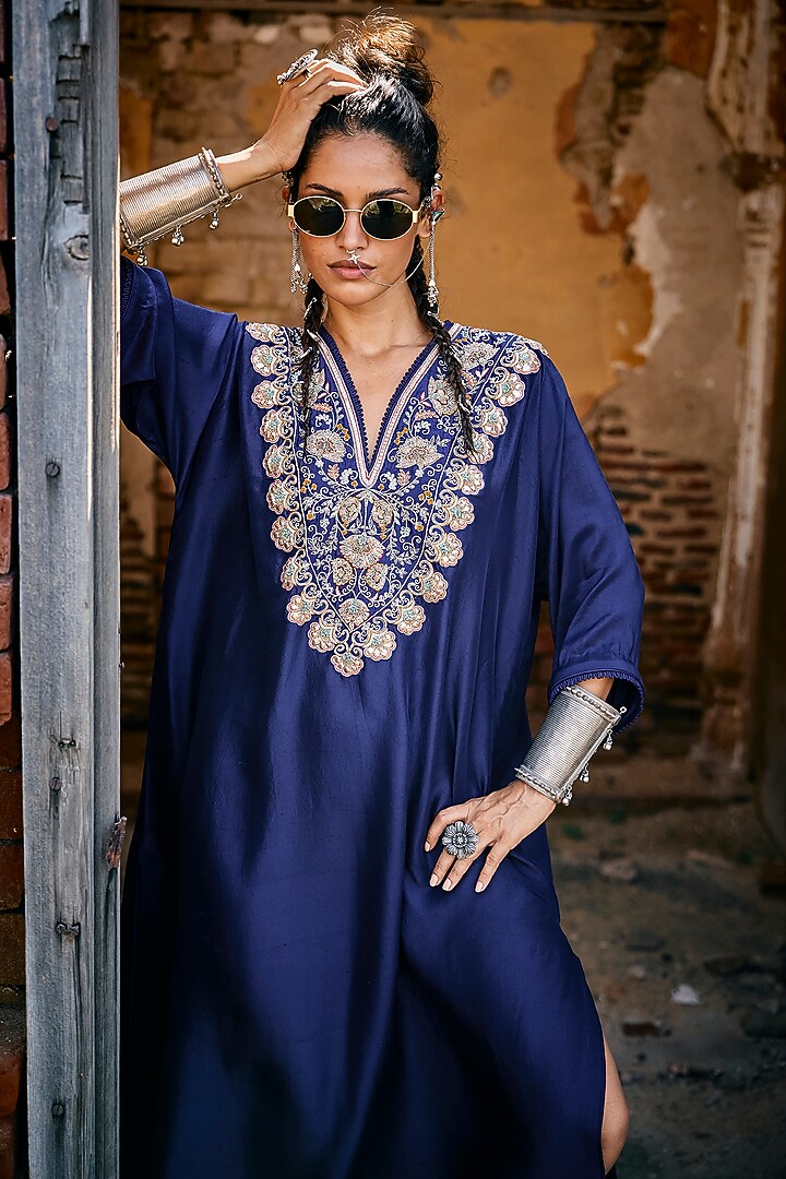 Purple Silk Zardosi Embroidered Bridal Sharara Set by Jayanti Reddy at Pernia's Pop Up Shop