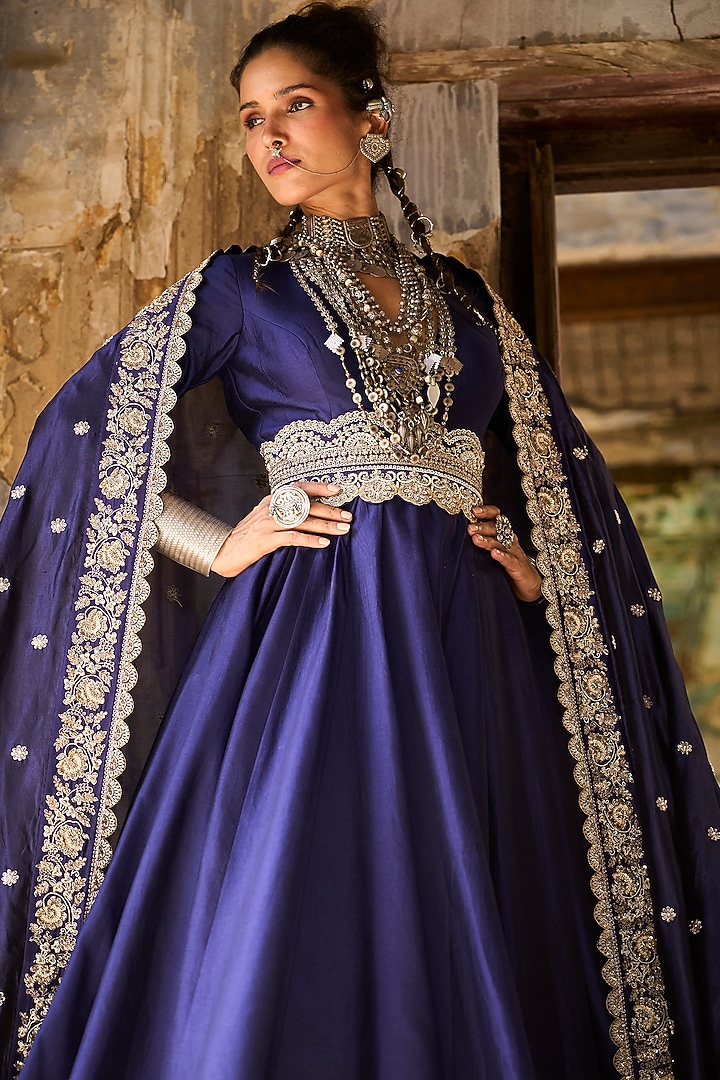 Purple Silk Bridal Anarkali by Jayanti Reddy at Pernia's Pop Up Shop